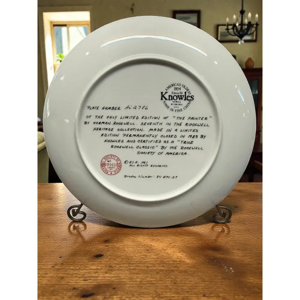 Norman Rockwell The Painter Knowles Plate Heritage Collection 1983 LE